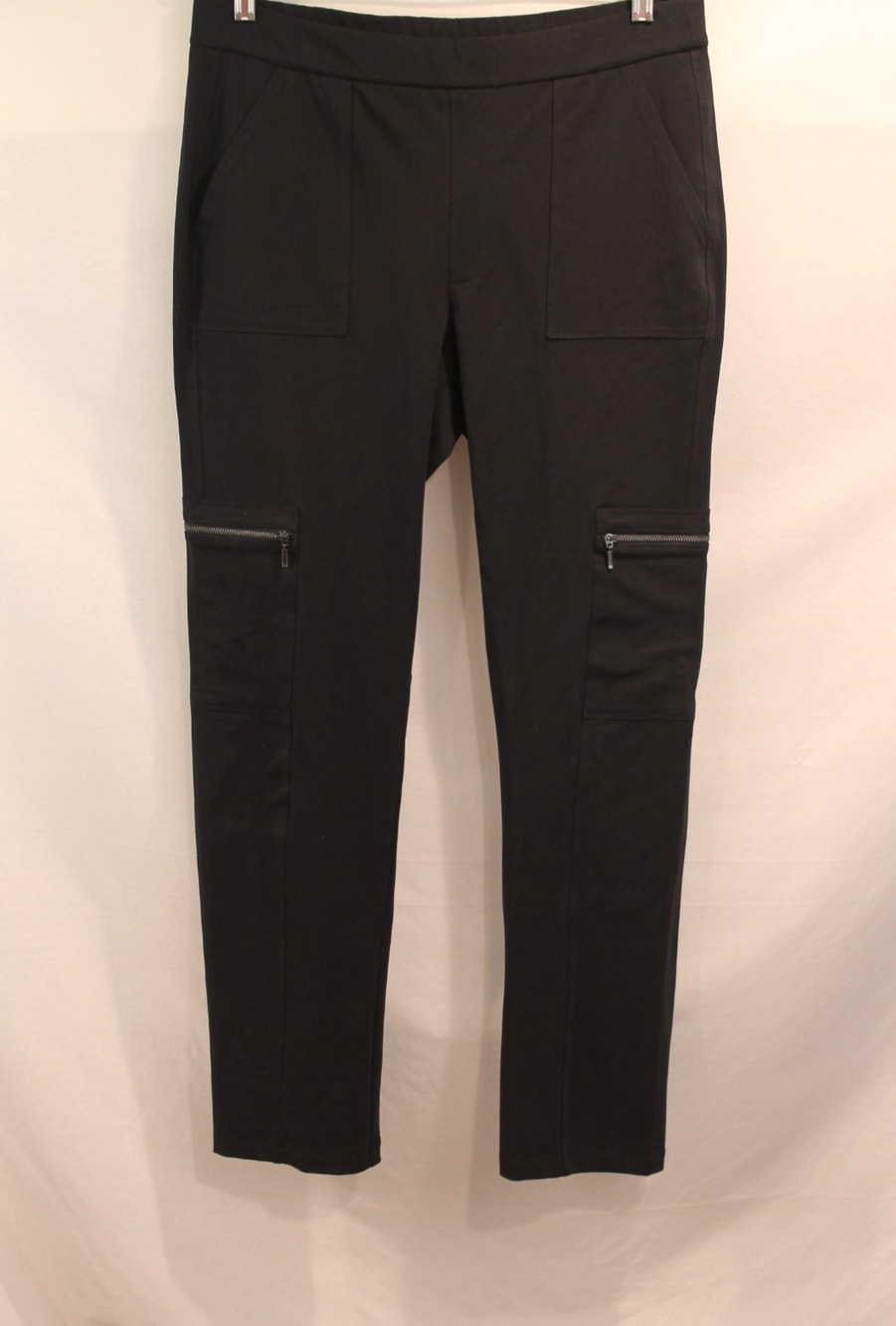Susan Graver Weekend Premium Stretch Pull-On Cargo Pants Womens size M Black